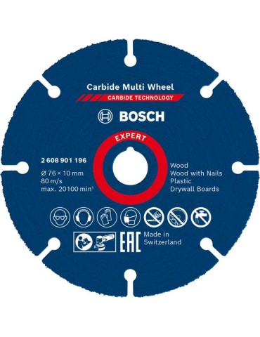 Disco de corte Expert Carbide Multi Wheel de 76 mm, 10 mm